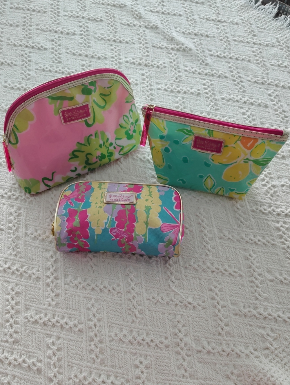 Lilly Pulitzer X Estee Lauder Cosmetics Bags Bundle